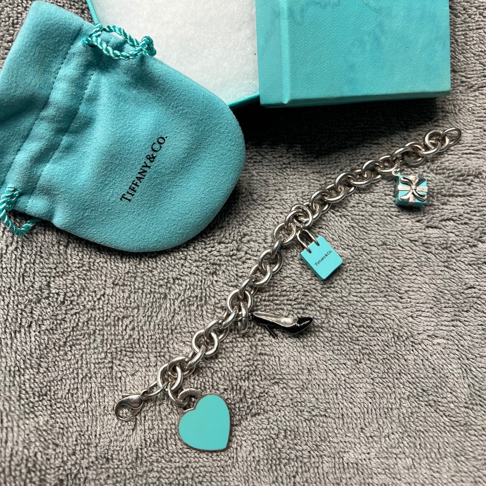 Tiffany & Co charm bracelet with three charms